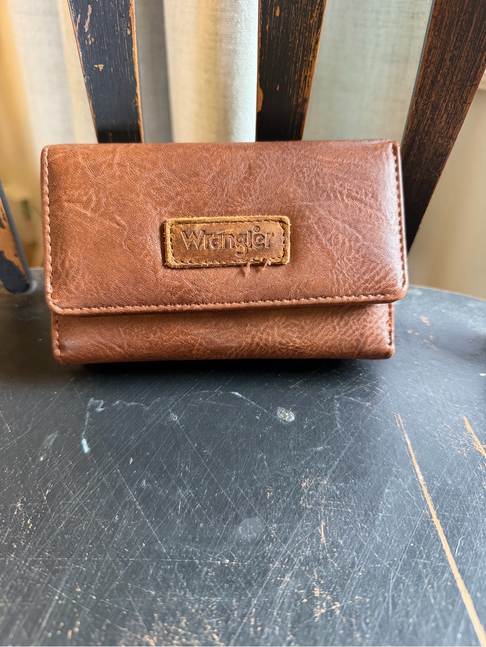 Wrangler Chestnut Brown Leather Fold Wallet